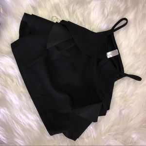 Blueblush black Ruffled crop top